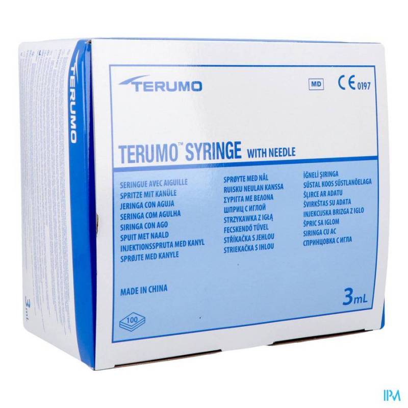 TERUMO SPUIT 3ML  NAALD 21G 1 0,8X25MM ST 100