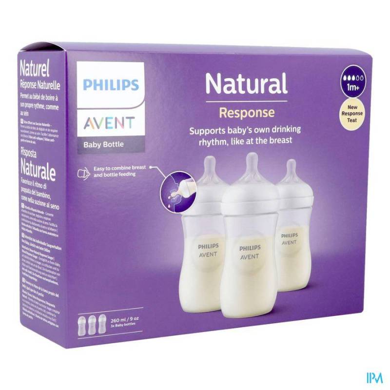 PHIIPS AVENT NATURAL 3.0 ZUIGFLES TRIO 3X260ML