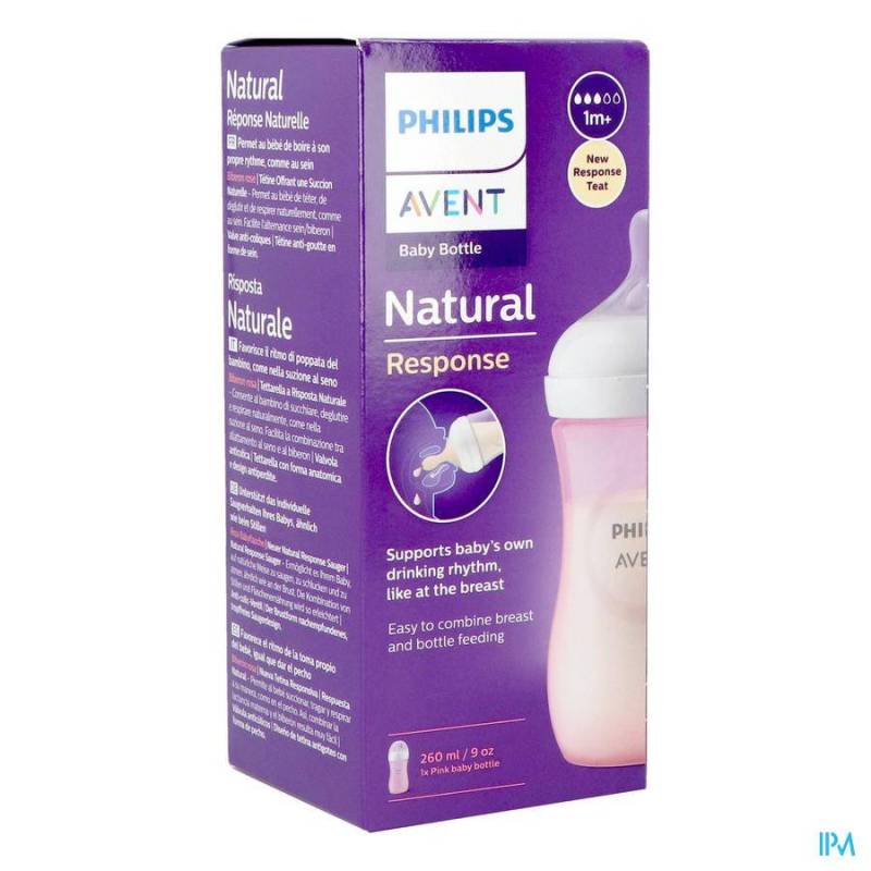 PHIIPS AVENT NATURAL 3.0 ZUIGFLES ROZE 260ML