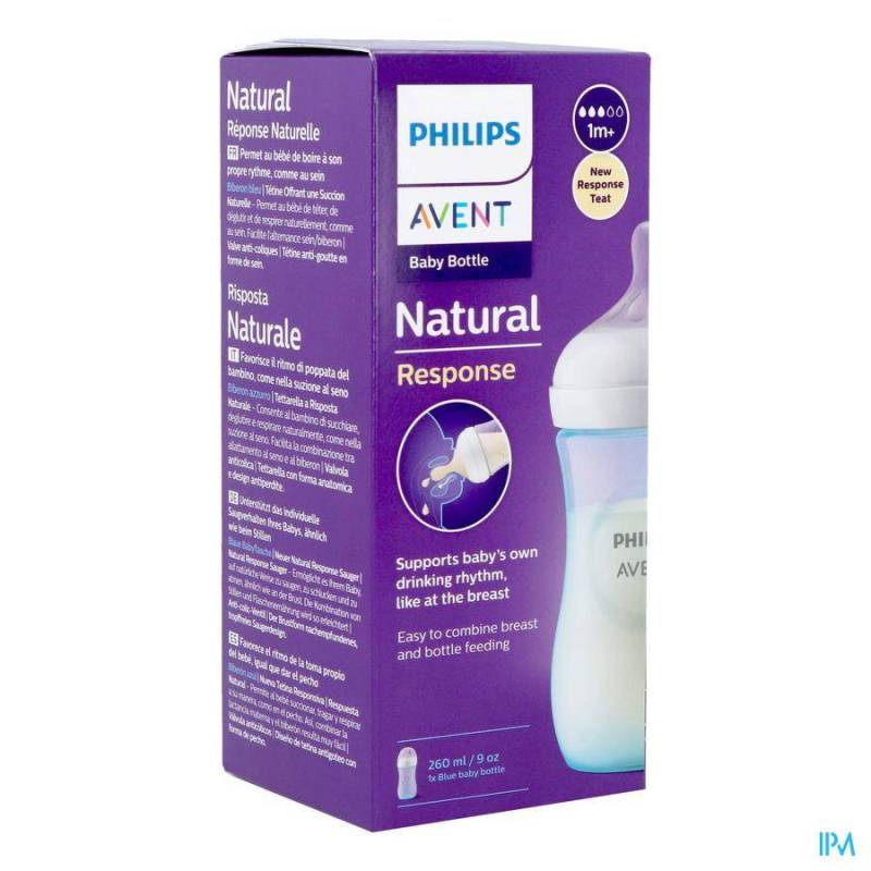 PHIIPS AVENT NATURAL 3.0 ZUIGFLES BLAUW 260ML