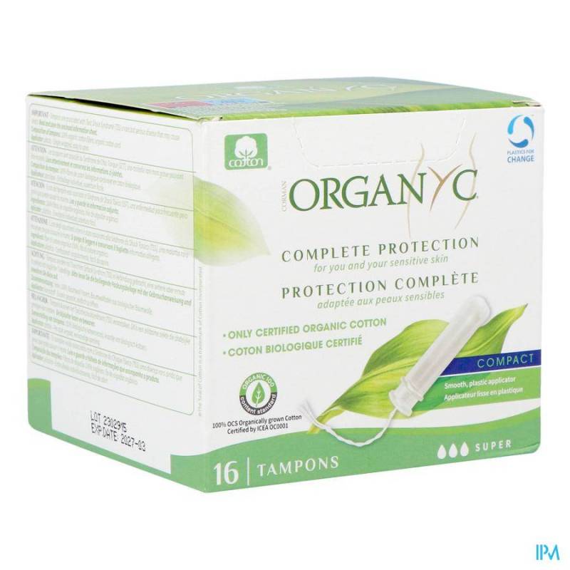 ORGANYC TAMPON COMPACT SUPER COTON BIO 16