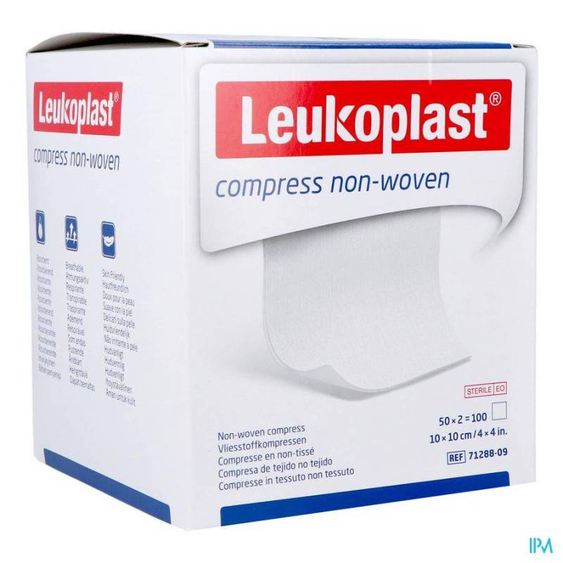 LEUKOPLAST COMPRESS N/WOVEN ST. 10CMX10CM 50X2