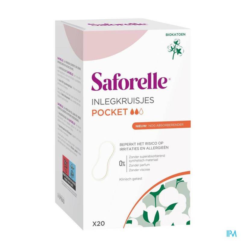 SAFORELLE COTON PROTECT INLEGKRUISJES POCKET 20