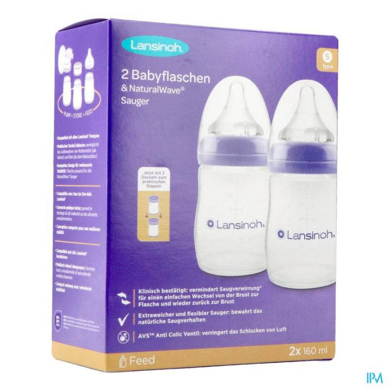 LANSINOH BIBERON PP NAT WAVE NF 2X160ML