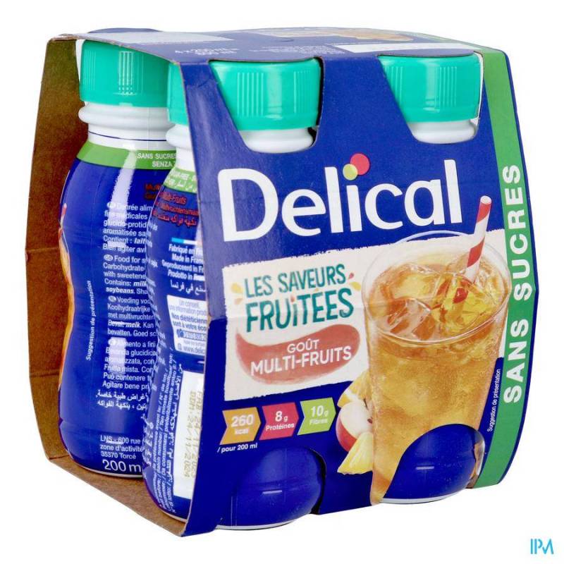 DELICAL DRINK MULTIVRUCHTEN Z/SUIKER 4X200ML