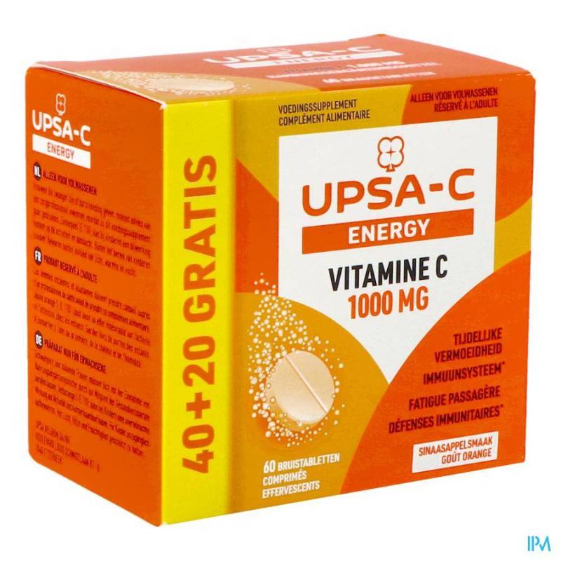 UPSA C ENERGY 1000MG BRUISTABL 60