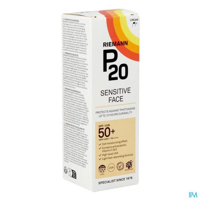 P20 ZONNECREME SENSITIVE FACE SPF 50 50