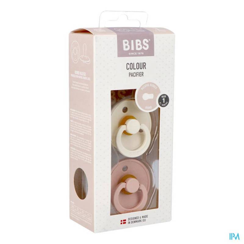 BIBS 1 SUCETTE DUO IVORY&BLUSH