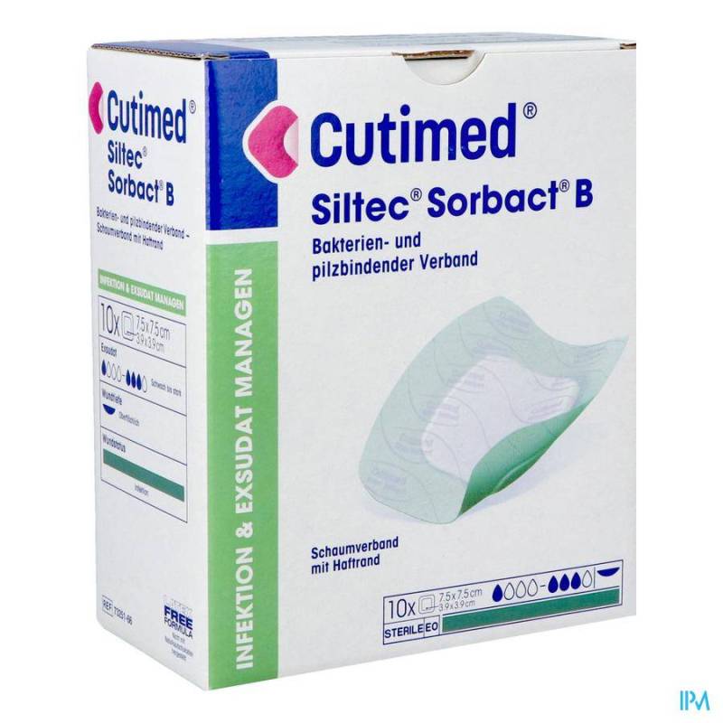 CUTIMED SILTEC SORBACT B 7,5X7,5CM 10