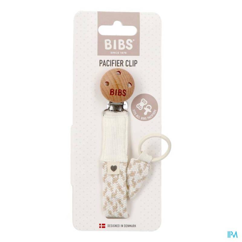 BIBS ATTACHE SUCETTE BRAIDED IVORY&VANILLA