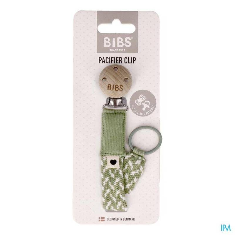 BIBS ATTACHE SUCETTE BRAIDED SAGE&IVORY