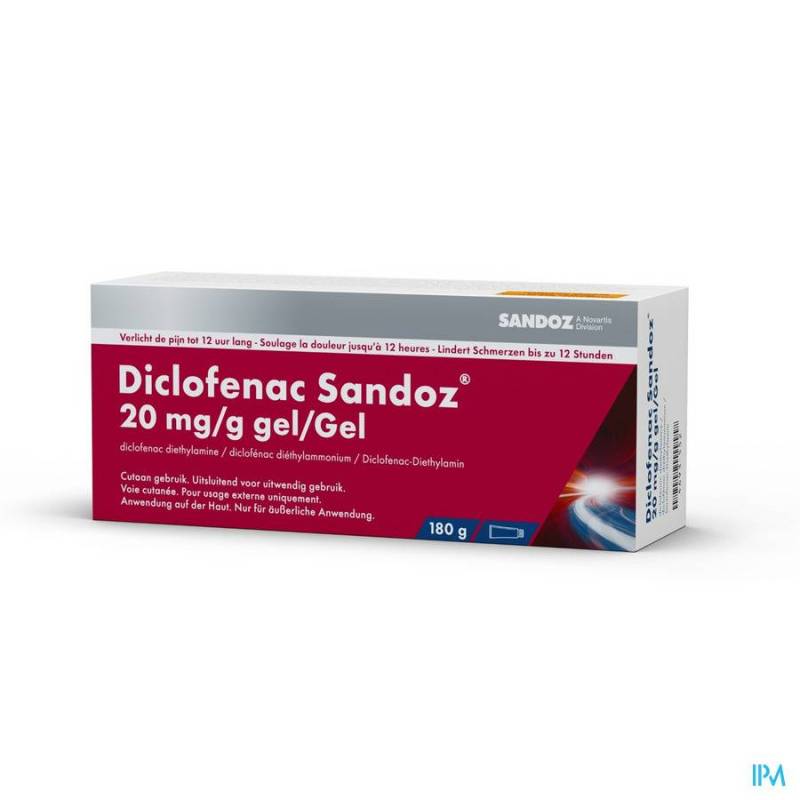 DICLOFENAC DIETHYLAM. SANDOZ 20MG/G 2,32% GEL 180G