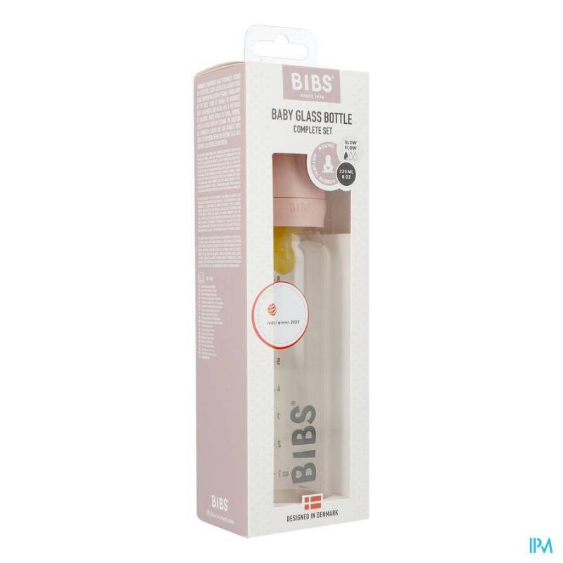 BIBS BIBERON VERRE 225ML SET COMPLET BLUSH