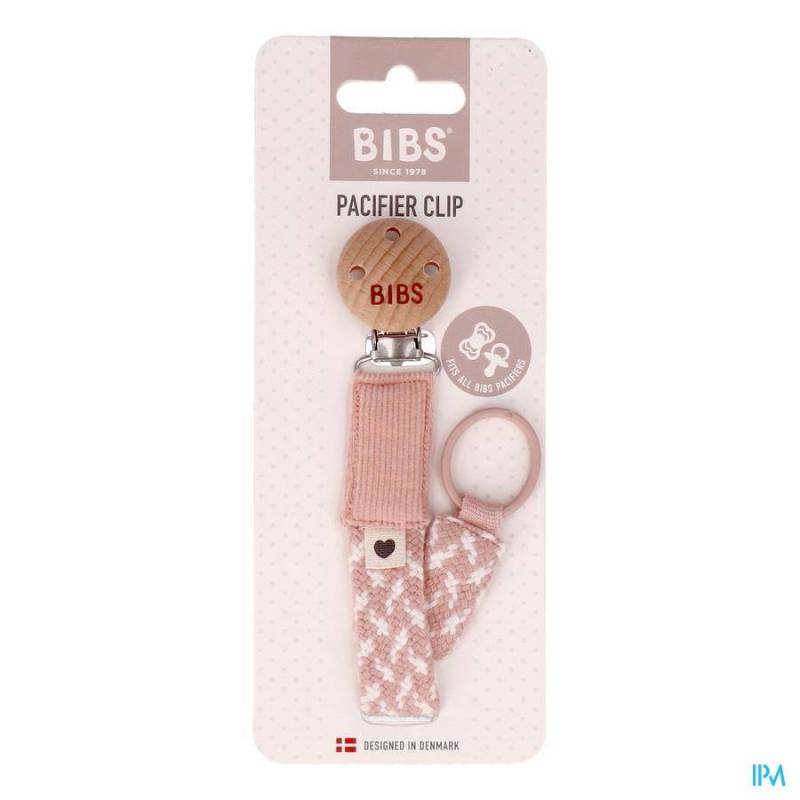 BIBS ATTACHE SUCETTE BRAIDED BLUSH&IVORY