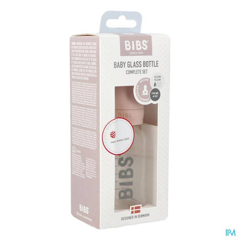 BIBS BIBERON VERRE 110ML SET COMPLET BLUSH