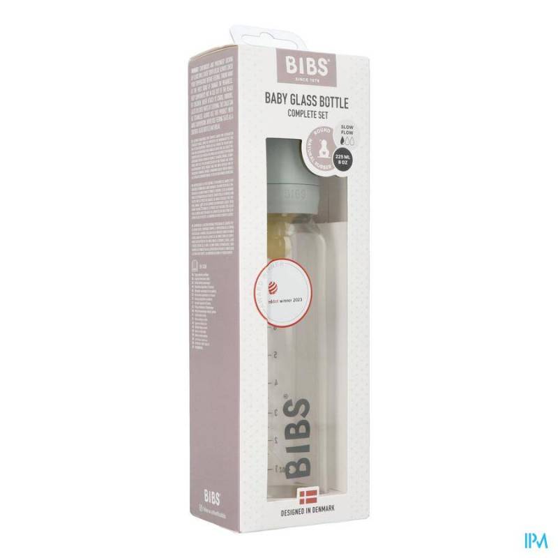 BIBS BIBERON VERRE 225ML SET COMPLET SAGE