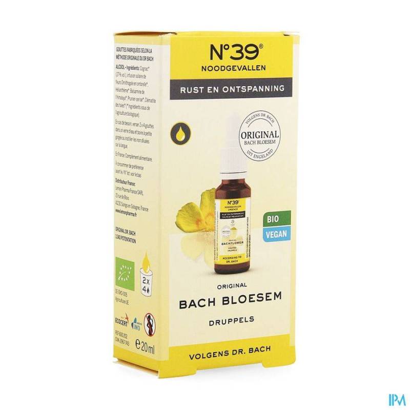 Bachbloesem Bio N39 Noodgevallen Druppels 20ml