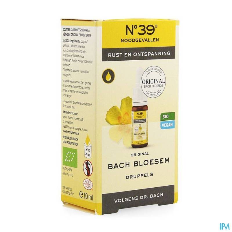 Bachbloesem Bio N39 Noodgevallen Druppels 10ml