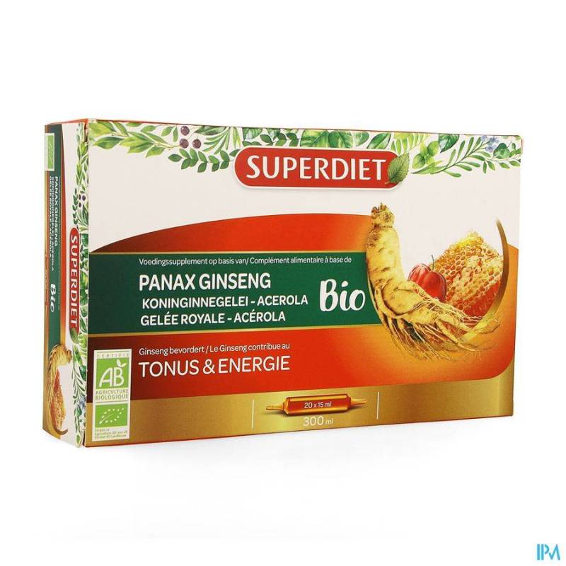 SUPER DIET GINSENG-GELEE ROYALE BIO AMP 20X15ML