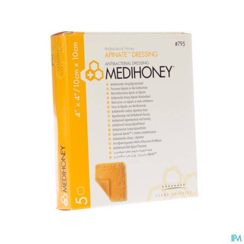 MEDIHONEY PANS ALGINATE MIEL A/BACT. 10X10CM 5