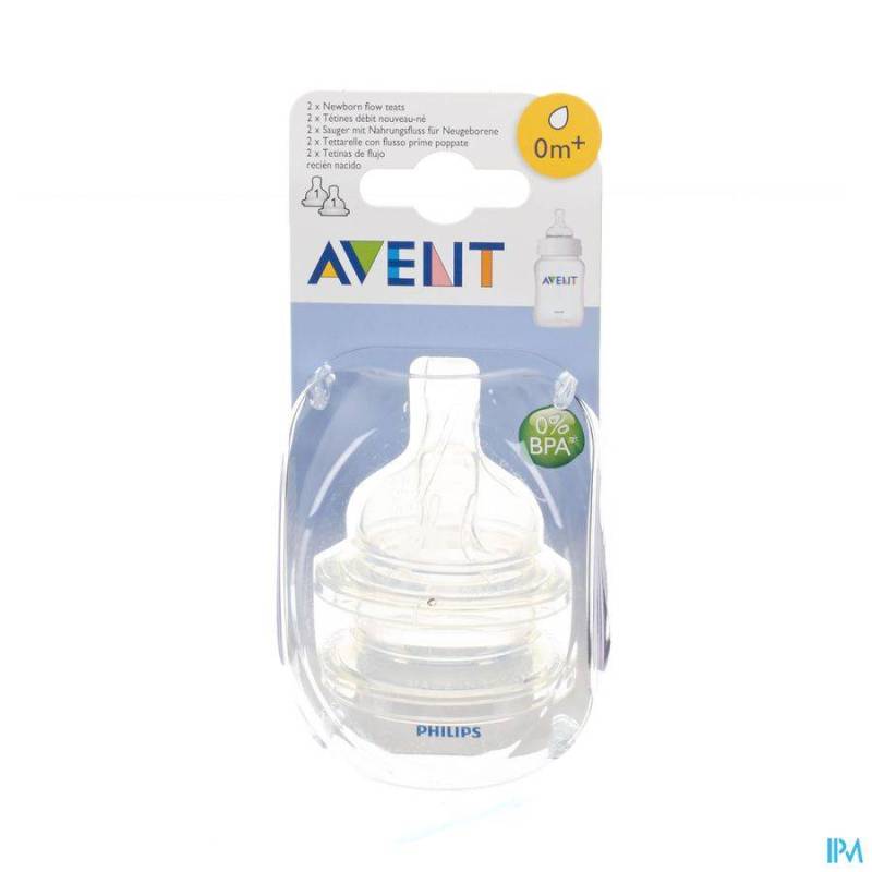 Philips Avent Classic+ Anti-Colic Zuigspeen 0M+ - Toevoer Pasgeborenen - 2 Stuks