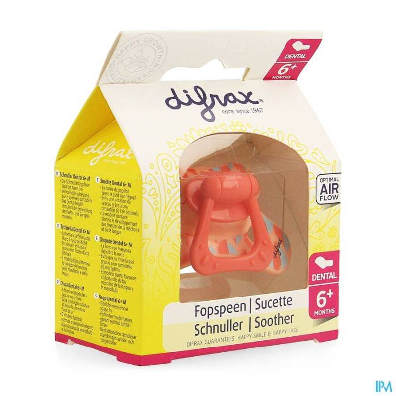 DIFRAX SUCETTE SILICONE DENTAL AVEC ANNEAU +6M 800