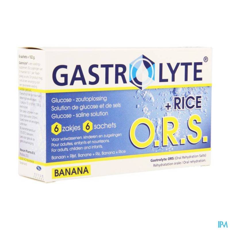 GASTROLYTE ORS RIZ BANANE PDR SACH 6