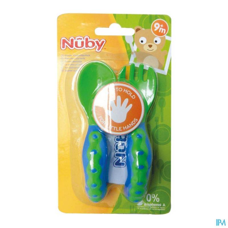 Nuby Bestek 1 Vork + 1 Lepel +9m