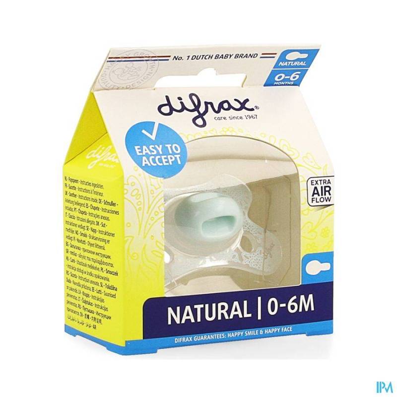 Difrax Fopspeen Natural 0-6M 1 Stuk