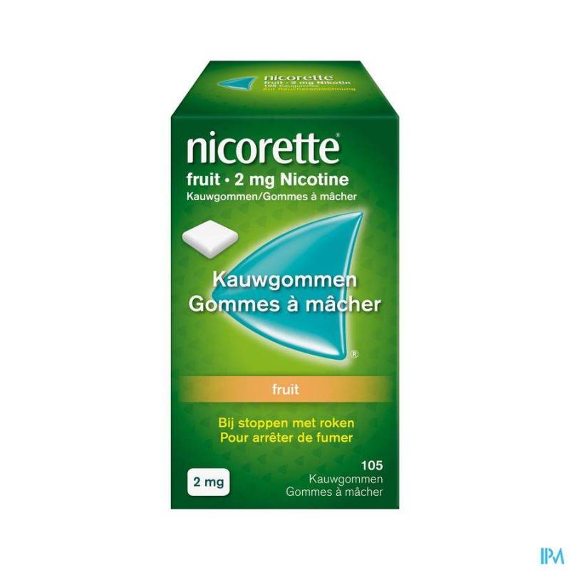 NICORETTE FRUIT GOMME MACH 105X2MG