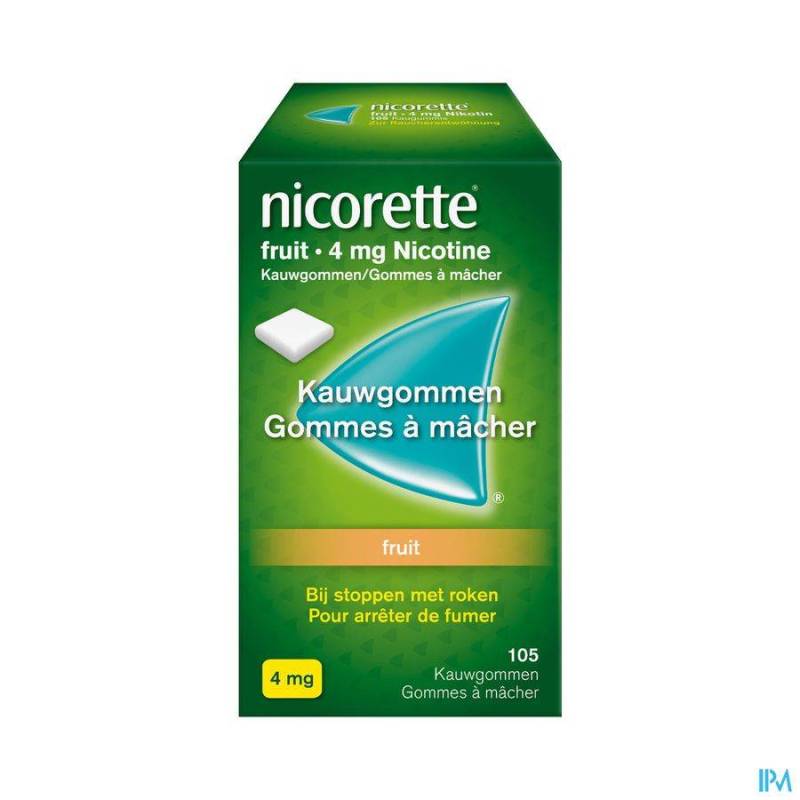 NICORETTE FRUIT GOMME MACH 105X4MG