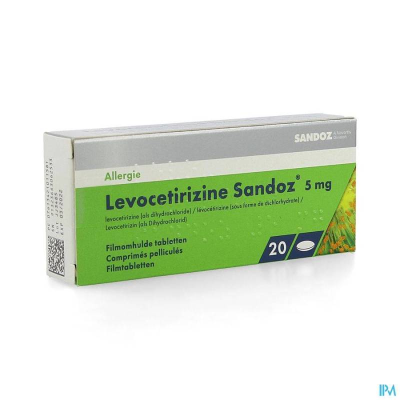 LEVOCETIRIZINE SANDOZ 5 MG COMP ENROB. 20 X 5 MG  - Generisch