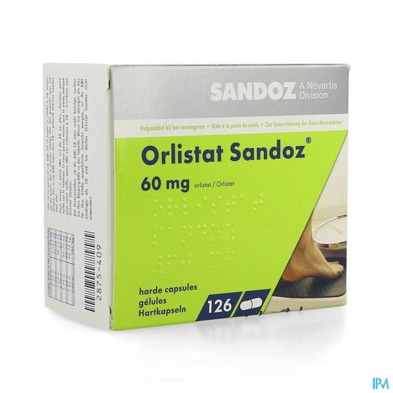 ORLISTAT SANDOZ CAPS DURE 126 X 60 MG  - Generisch