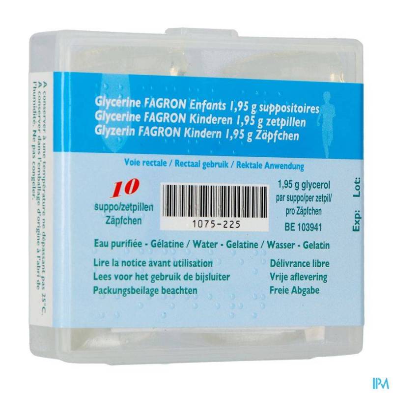 GLYCERINE SUPPO ENFANT 10 FAG