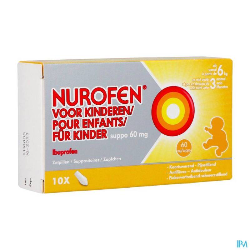 NUROFEN ENFANT 60MG SUPPO 10 X 60 MG