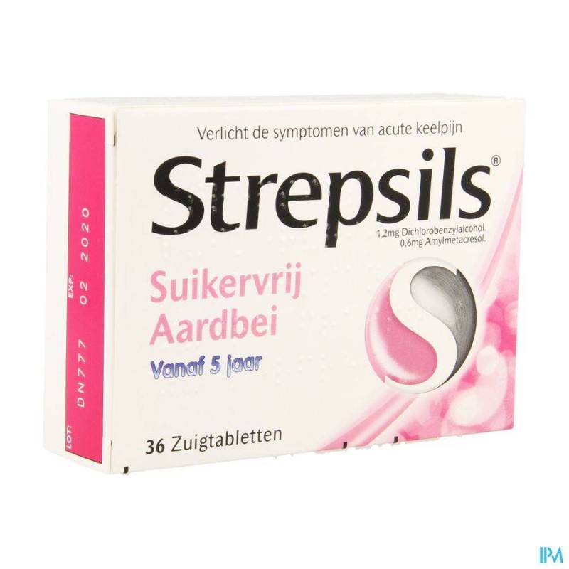 STREPSILS SANS SUCRE FRAISE PAST 36