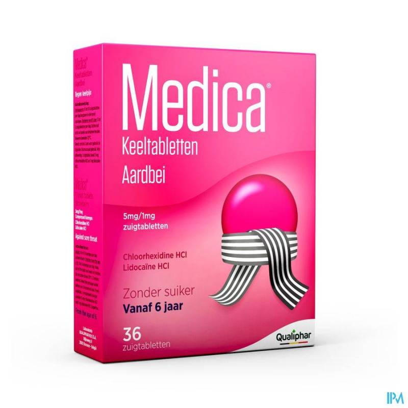 MEDICA COMPRIMES GORGE FRAISE COMP A SUCER 36