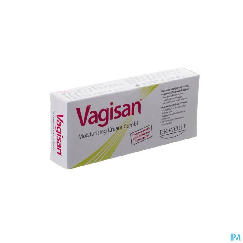 VAGISAN MOISTURIZING CREAM COMBI CR 10G + 8 OVULES