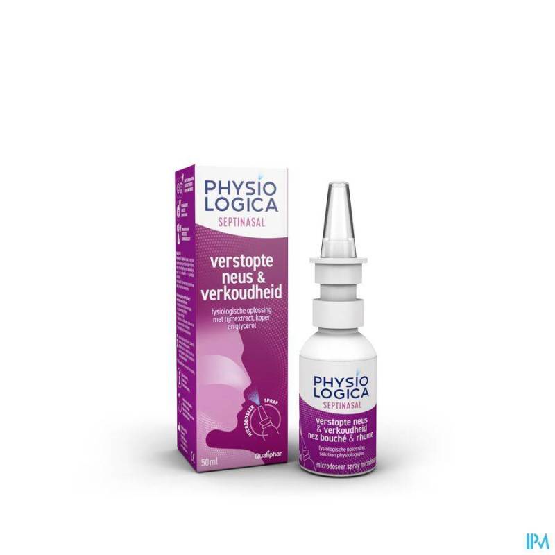 Physiologica Septinasal | Fysiologische Oplossing met Thymol | Verstopte Neus en Verkoudheid | Spray 50ml