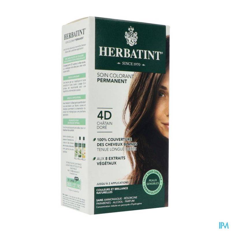 Herbatint 4D Permanente Haarkleuring - Goud-Kastanje 150ml