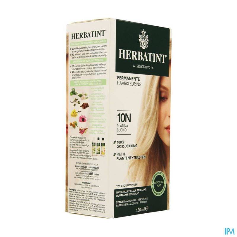 Herbatint 10N Permanente Haarkleuring - Platina Blond 150ml