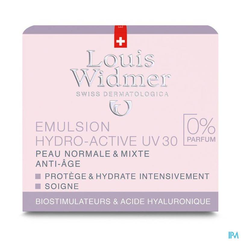 Louis Widmer Hydro-Actieve Emulsie UV30 Zonder Parfum 50ml