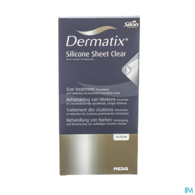 DERMATIX SILICONE SHEET CLEAR ADH 4X13CM 1