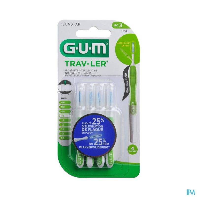 GUM PROXABRUSH TRAVEL TAP UFINE 4 1414