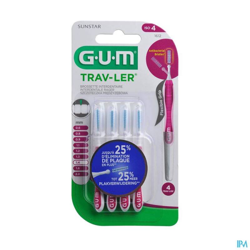 GUM PROXABRUSH TRAVEL CYL. FINE 4 1612