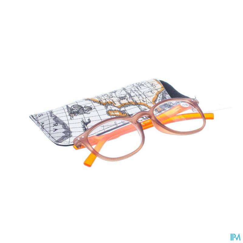 PHARMAGLASSES LUNETTES COMP. +3.50 BROWN/ORANGE