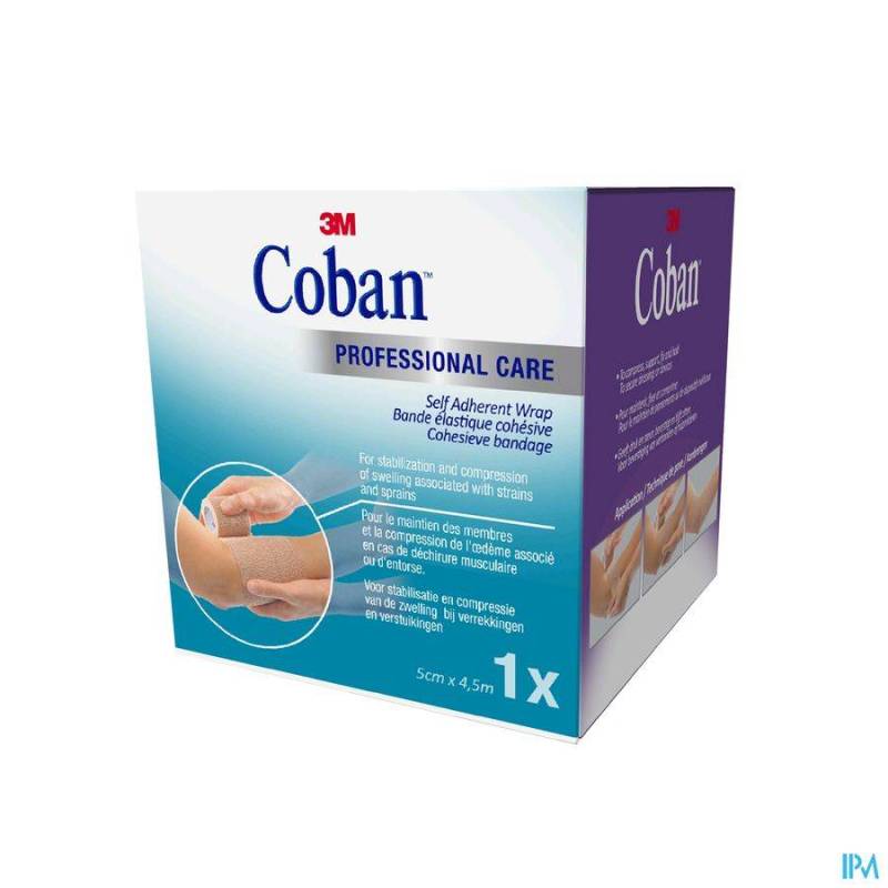 COBAN 3M BANDAGE ELAST.TAN 5,0CMX4,57M ROUL. 1582P