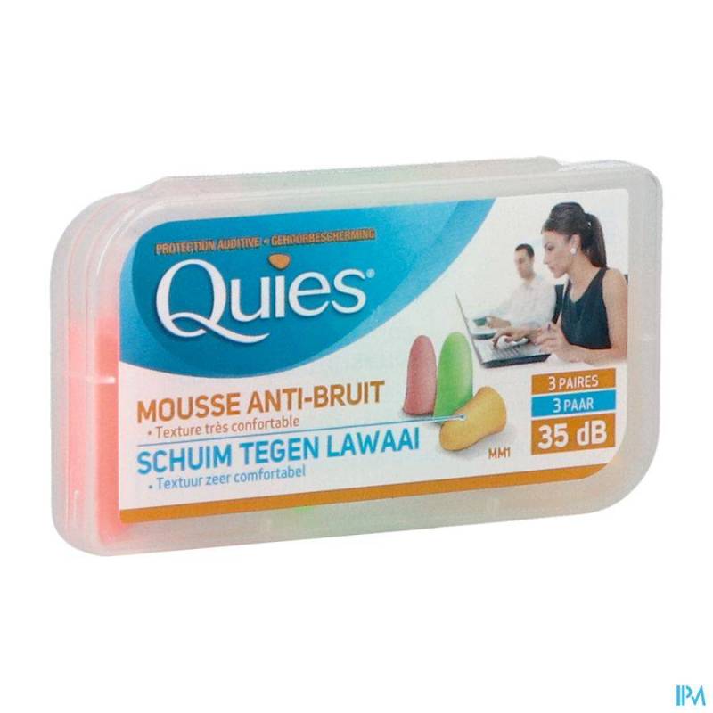 Quies Gehoorbescherming Schuim Fluo Harde Geluiden 35dB 3 Paar