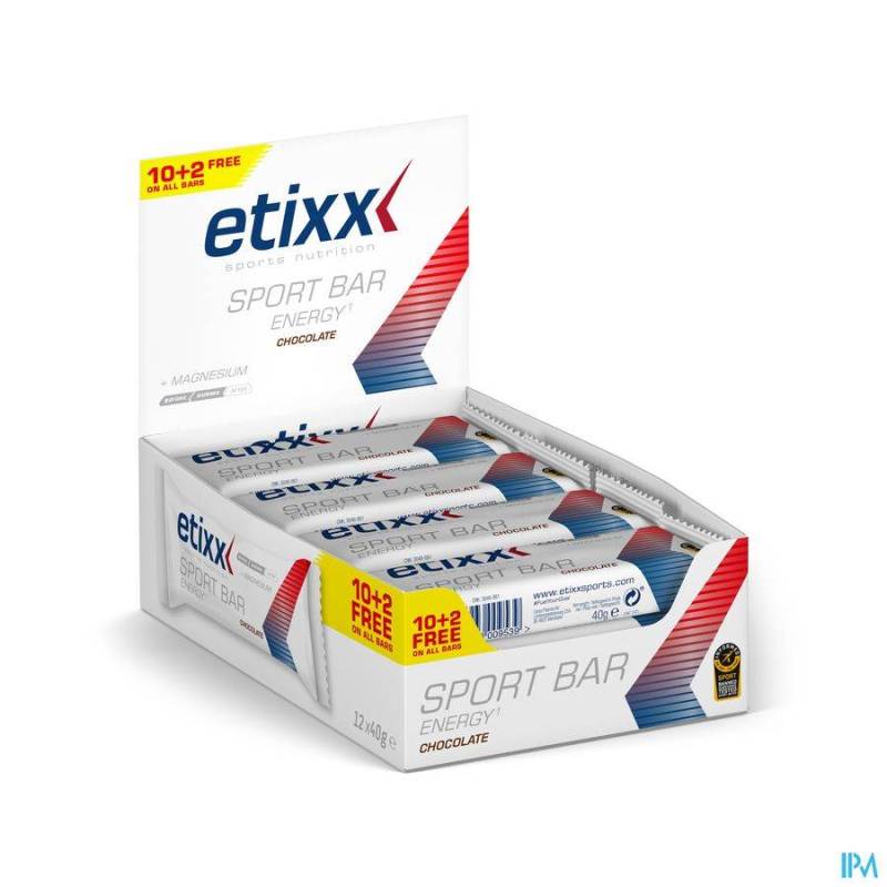 ETIXX ENERGY SPORT BAR CHOCOLATE 12X40G