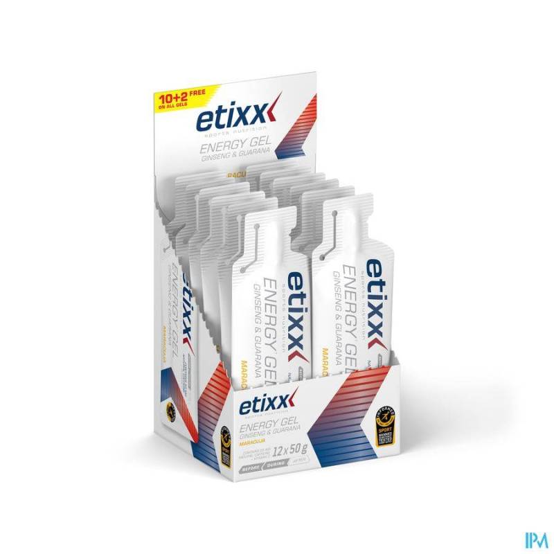 Etixx Energy Gel Maracuja Ginseng en Guarana 12x50g